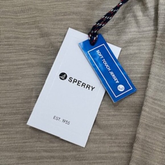 NEW Sperry Top Sider Hoodie Mens Size‎ Large Soft Touch Jersey Tan NWT - Picture 9 of 12